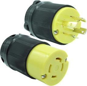 img 4 attached to 🔌 Journeyman-Pro 30 Amp, NEMA L14-30R & L14-30P Plug & Connector Set, 125/250V, Locking Plug Socket, Black Industrial Grade, Grounding, for 7500 Watts Generators (L14-30PR Plug Set)