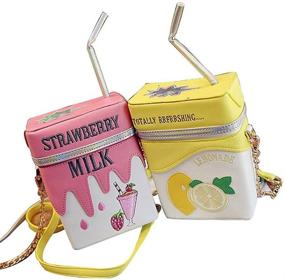 img 3 attached to 🍓 LUI SUI Cute Strawberry Milk Box Cross Body Purse Bag - Multi-functional Cellphone Shoulder Bags with Card Holder and Wallet Purse