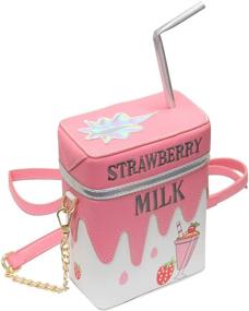 img 2 attached to 🍓 LUI SUI Cute Strawberry Milk Box Cross Body Purse Bag - Multi-functional Cellphone Shoulder Bags with Card Holder and Wallet Purse