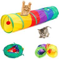 🐱 foldable pop-up rainbow cat tunnel - interactive tube toy with play ball for indoor cats | 2-way collapsible pet tunnel for kittens, puppies, rabbits, and small animals logo