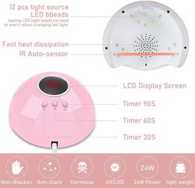 img 1 attached to 💅 UV LED Nail Lamp: 24W Gel Nail Lamp with 3 Timer Settings and Automatic Sensor - Golspark Professional Nail Art Tools