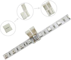 img 3 attached to 10 Pcs 4 Pin RGB LED Light Strip Connector: Hassle-free 10mm Strip to Strip Solderless Connection for SMD 5050 Multicolor LED Strip