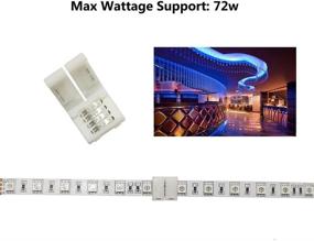 img 1 attached to 10 Pcs 4 Pin RGB LED Light Strip Connector: Hassle-free 10mm Strip to Strip Solderless Connection for SMD 5050 Multicolor LED Strip