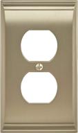 ✨ amerock golden champagne duplex outlet cover wall plate - candler collection, 1 pack, electrical outlet cover logo