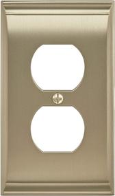 img 4 attached to ✨ Amerock Golden Champagne Duplex Outlet Cover Wall Plate - Candler Collection, 1 Pack, Electrical Outlet Cover