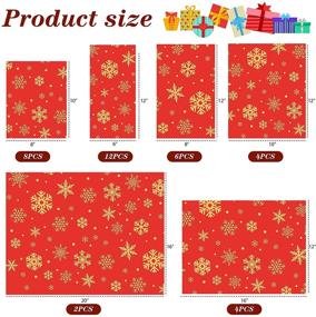 img 3 attached to Christmas Snack Bags - 36 Pieces with Red and Gold Snowflake Pattern and Ribbons: Festive Candy Packaging for Christmas parties and Decorations