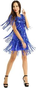 img 1 attached to iEFiEL Women's V-Neck Sequin Tassel Latin Dance Dress: Sparkling Rhythm Ballroom Salsa Samba Rumba Tango Gowns