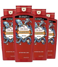 img 4 attached to 🛁 Shop Old Spice Body Wash for Men Wild Collection Krakengard Scent Pack: 4 Pack, Citrus, 21 Fl Oz