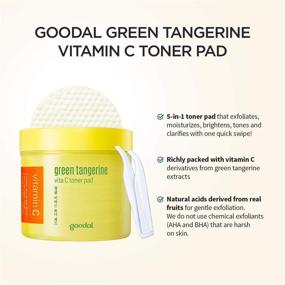 img 1 attached to Goodal Green Tangerine Vitamin C Toner Pads - 5-in-1 Skincare Solution: Exfoliate, Tone, Brighten, Moisturize, Detoxify for Sensitive Skin (70 Pads)