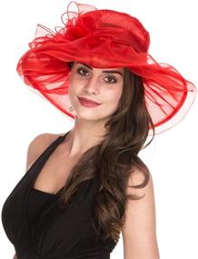 img 2 attached to 👒 Lucky Leaf Women's Kentucky Derby Church Cap: Wide Brim Sun Hat for Party Weddings, Perfect for Summer Celebrations