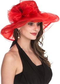 img 1 attached to 👒 Lucky Leaf Women's Kentucky Derby Church Cap: Wide Brim Sun Hat for Party Weddings, Perfect for Summer Celebrations