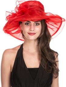 img 3 attached to 👒 Lucky Leaf Women's Kentucky Derby Church Cap: Wide Brim Sun Hat for Party Weddings, Perfect for Summer Celebrations
