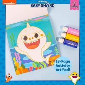 img 3 attached to Baby Shark Dot Art Pad: Painting and Coloring Book with 18 Pages, Includes 3 Dot Markers for Clean Paint Work, Art Set Ideal for Arts and Crafts - Horizon Group USA