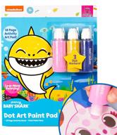 baby shark dot art pad: painting and coloring book with 18 pages, includes 3 dot markers for clean paint work, art set ideal for arts and crafts - horizon group usa logo