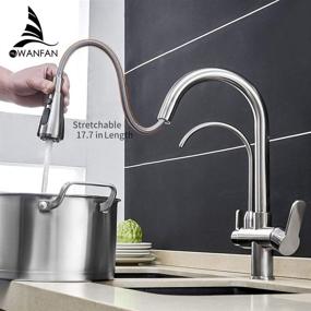 img 2 attached to WANFAN Kitchen Sink Faucet with Pull-Down Sprayer and 2-Handle Design Including Water Filter Purifier - Brushed Nickel Finish 0195SN