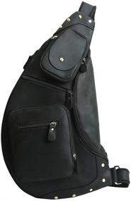 img 4 attached to LederleiterUSA Leather Crossbody Shoulder Backpack Backpacks