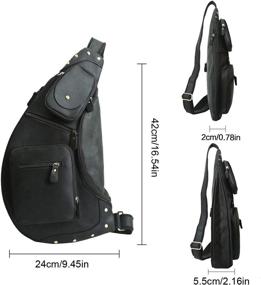 img 3 attached to LederleiterUSA Leather Crossbody Shoulder Backpack Backpacks