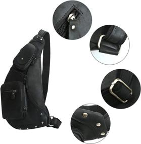 img 1 attached to LederleiterUSA Leather Crossbody Shoulder Backpack Backpacks