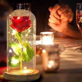 img 4 attached to 🌹 ShangTianFeng Room Decor, Rose Night Light - Perfect Gift for Mom & Girlfriend, Romantic Red Rose with Illumination