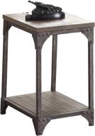 🪑 acme furniture weathered oak and antique silver gorden end table 81447 logo