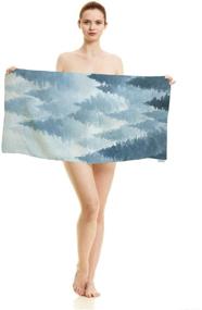 img 1 attached to 🎨 Foggy Watercolor Hand Towels: Winter Hill Wild Nature Inspired, Soft & Super-Absorbent - Ideal for Bathroom, Kitchen, Spa, Gym, Yoga - 15X30 Inch, From oFloral