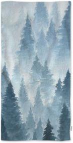 img 4 attached to 🎨 Foggy Watercolor Hand Towels: Winter Hill Wild Nature Inspired, Soft & Super-Absorbent - Ideal for Bathroom, Kitchen, Spa, Gym, Yoga - 15X30 Inch, From oFloral