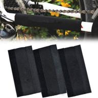 🚴 black bike chainstay protector - nylon protective guard pad for bicycle frame chain - size: 8.25" x 4 logo