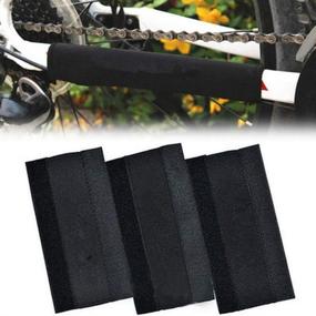 img 4 attached to 🚴 Black Bike Chainstay Protector - Nylon Protective Guard Pad for Bicycle Frame Chain - Size: 8.25" x 4