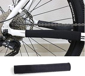 img 1 attached to 🚴 Black Bike Chainstay Protector - Nylon Protective Guard Pad for Bicycle Frame Chain - Size: 8.25" x 4