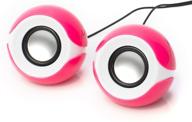 🔊 frisby audio fs-810 2.0 usb powered stereo computer desktop pc laptop speakers with volume control - pink logo