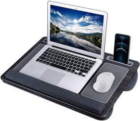 img 4 attached to 🛏️ Lap Desk for Adults – NEARPOW Laptop Lap Desk with Removable Pillow Cushion Cover, Mouse Pad and Wrist Pad – Fits up to 17 inch, Laptop Stand with Tablet and Phone Holder for Bed Sofa Couch.