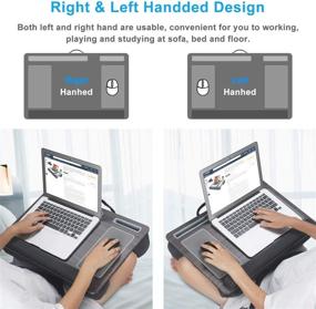 img 1 attached to 🛏️ Lap Desk for Adults – NEARPOW Laptop Lap Desk with Removable Pillow Cushion Cover, Mouse Pad and Wrist Pad – Fits up to 17 inch, Laptop Stand with Tablet and Phone Holder for Bed Sofa Couch.