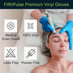 img 1 attached to Blue Vinyl Disposable Gloves Small 100 Pack - Latex Free, Powder Free for Medical Exam, Surgical, Cleaning, Home, Food - 3 Mil Thickness