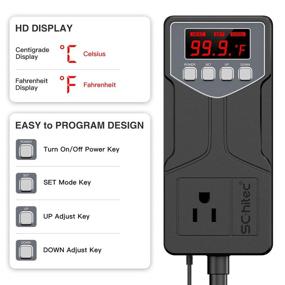 img 1 attached to 🌡️ SCGK SC-1820 Temperature Controller: -58~230°F/110V/1650W/15A Thermostat for Reptiles, Greenhouse, and Homebrew Incubation - Digital Thermostat Switch with Waterproof Probe NTC Sensor