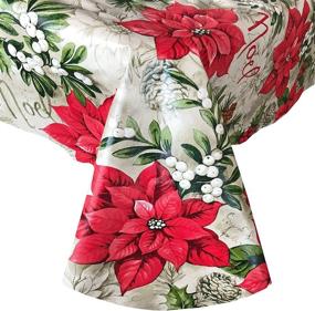 img 2 attached to 🎄 Elegant Christmas Tablecloth: Newbridge Poinsettia Rectangle Design