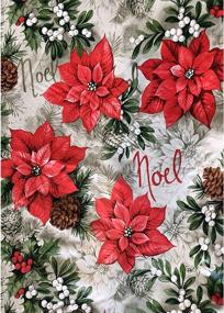 img 1 attached to 🎄 Elegant Christmas Tablecloth: Newbridge Poinsettia Rectangle Design