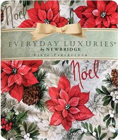 img 3 attached to 🎄 Elegant Christmas Tablecloth: Newbridge Poinsettia Rectangle Design