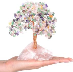 img 3 attached to 🌳 MASGEMES Multi Stone Chakra Gemstone Tree: Rose Quartz Base Bonsai Money Feng Shui Tree for Wealth and Luck