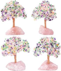 img 2 attached to 🌳 MASGEMES Multi Stone Chakra Gemstone Tree: Rose Quartz Base Bonsai Money Feng Shui Tree for Wealth and Luck