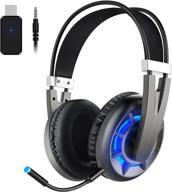 🎧 wintory air 2.4g wireless gaming headset - ultimate performance with detachable noise canceling microphone for pc, ps4, tv, playstation, and computer - 3d surround sound, over ear mic headphones - up to 15h use logo