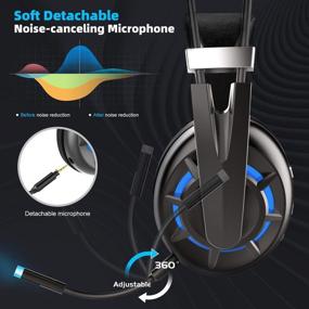 img 1 attached to 🎧 Wintory AIR 2.4G Wireless Gaming Headset - Ultimate Performance with Detachable Noise Canceling Microphone for PC, PS4, TV, Playstation, and Computer - 3D Surround Sound, Over Ear Mic Headphones - Up to 15H Use