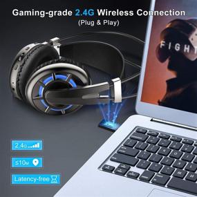 img 3 attached to 🎧 Wintory AIR 2.4G Wireless Gaming Headset - Ultimate Performance with Detachable Noise Canceling Microphone for PC, PS4, TV, Playstation, and Computer - 3D Surround Sound, Over Ear Mic Headphones - Up to 15H Use