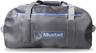 💧 водонепроницаемая сумка mustad dry duffle объемом 50 литров | с отделением на молнии, регулируемые ремни | серо-синяя | 500-денировое тарпаулиновое полотно логотип