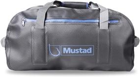 img 3 attached to 💧 Водонепроницаемая сумка Mustad Dry Duffle объемом 50 литров | С отделением на молнии, регулируемые ремни | Серо-синяя | 500-денировое тарпаулиновое полотно