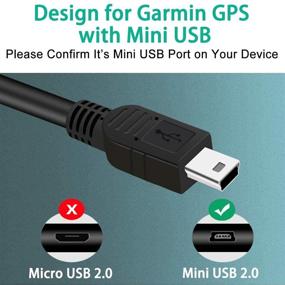 img 3 attached to 🔌 10FT USB Power Cord (2-Pack) for Better Garmin Charger Cable & Sync Wire - Perfect for GPS, Rearview Mirror Cam, Backup Camera, Car Vehicle, Dash Cam - Mini USB Charging Cord Data Cable Compatible with Garmin Nuvi