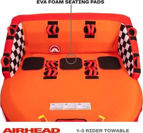 img 2 attached to Boating Towable Tube: Airhead Super Mable for 1-3 Riders - Orange, Red, Yellow