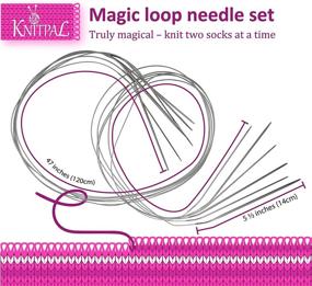 img 3 attached to 🧶 Набор спиц для вязания по кругу Magic Loop Sock KnitPal 47 дюймов (120 см) - 6 небольших размеров: 0, 1, 1.5, 2, 3 и 4 (2, 2.25, 2.5, 2.75, 3.25 и 3.5 мм)