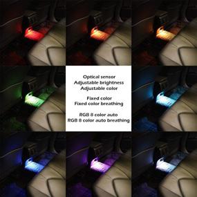 img 3 attached to (2 Pack) Mini USB LED Light RGB Car LED Interior Lighting Kit - Adjustable Brightness, 8 Color Change - Smart USB LED Atmosphere Light for Home Decoration, Laptop Keyboard, Night Lamp