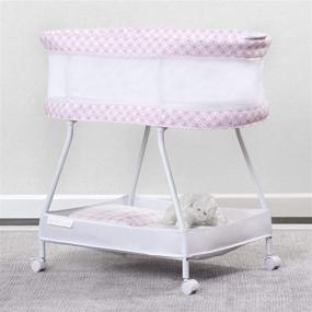 img 3 attached to 👶 Delta Children Sweet Dreams Bassinet with Airflow Mesh: Bedside Portable Crib with Vibration, Lights, Music - Pink Infinity Style