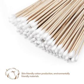 img 2 attached to 🔍 Frcolor 200pcs 6 Inch Cotton Swabs with Wooden Handle – Clean Room Dedicated Wipe Cotton Tipped Applicators on Wooded Sticks